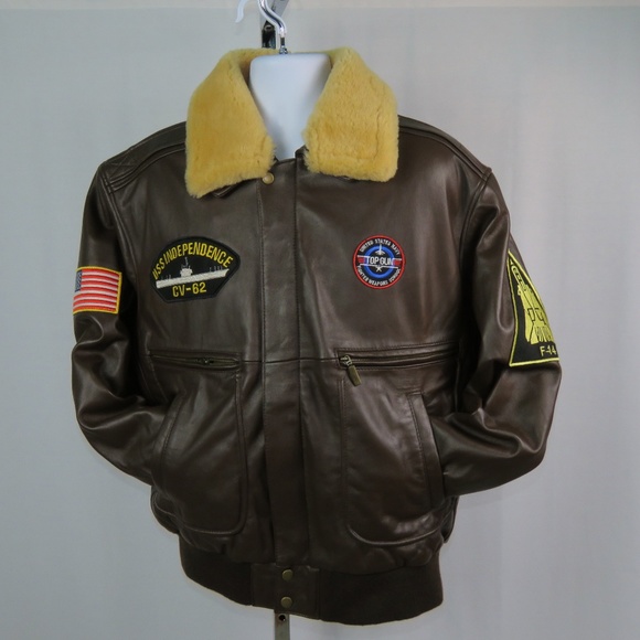 Fighter Pilot F14 Leather Bomber Jacket 